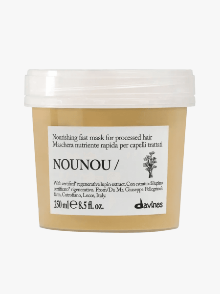 Davines Nounou Mask in branded tub component on a light gray background